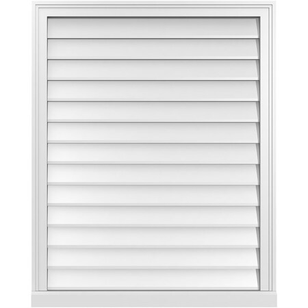Ekena Millwork Vertical Surface Mount PVC Gable Vent w/ 2"W x 2"H , Brickmould Sill Frame, 32"W x 40"H GVPVE32X4003SN